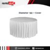 meja bundar 180 + cover