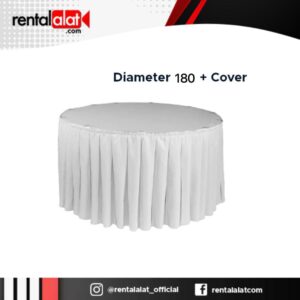 meja bundar 180 + cover